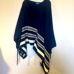 Navy and white elegant poncho